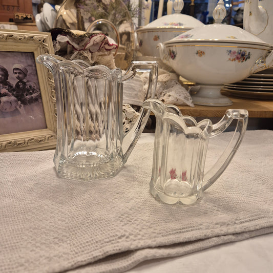 Vintage Milchkännchen Milchkanne Krug Kanne klein Glas Art Deco Stil