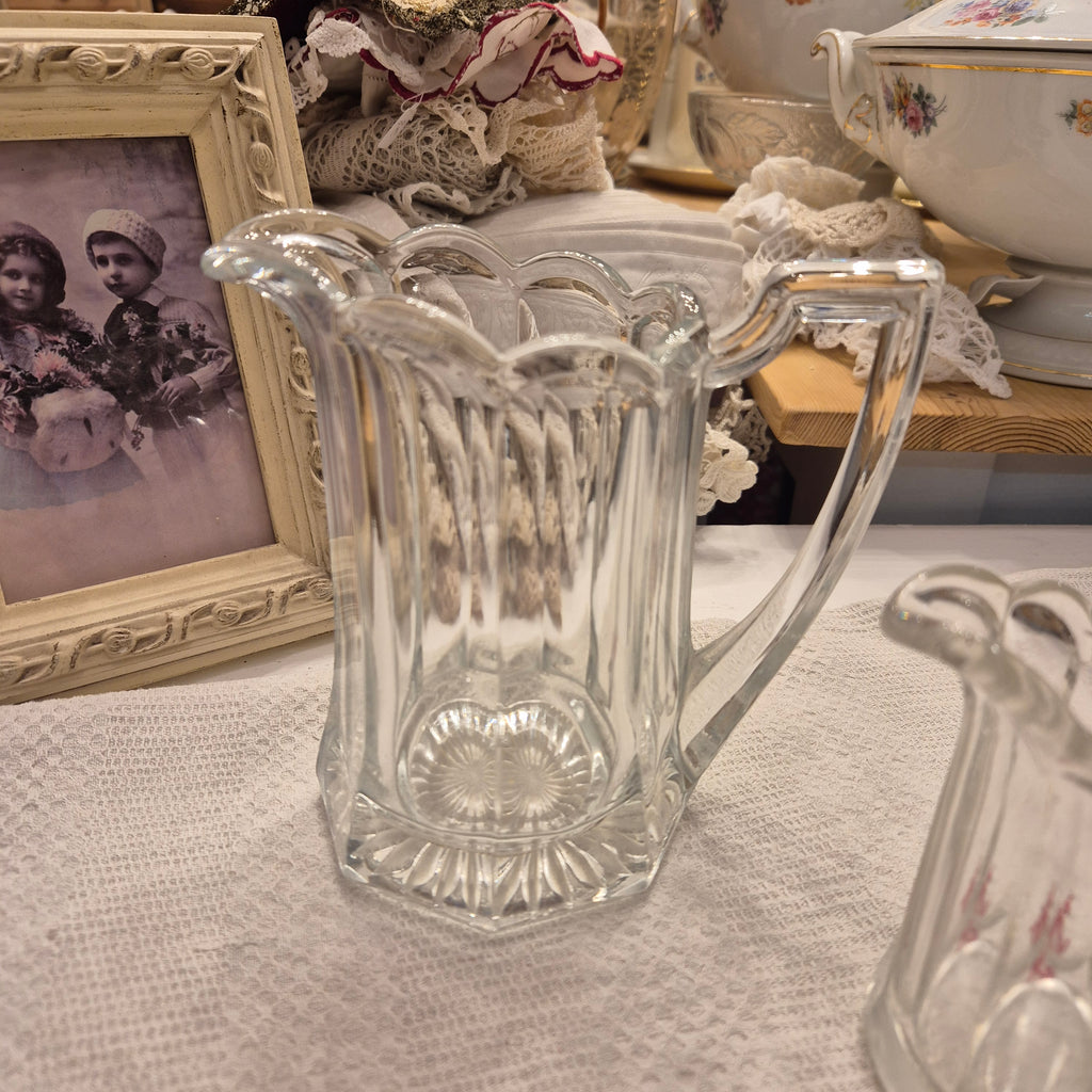 Vintage Milchkännchen Milchkanne Krug Kanne klein Glas Art Deco Stil
