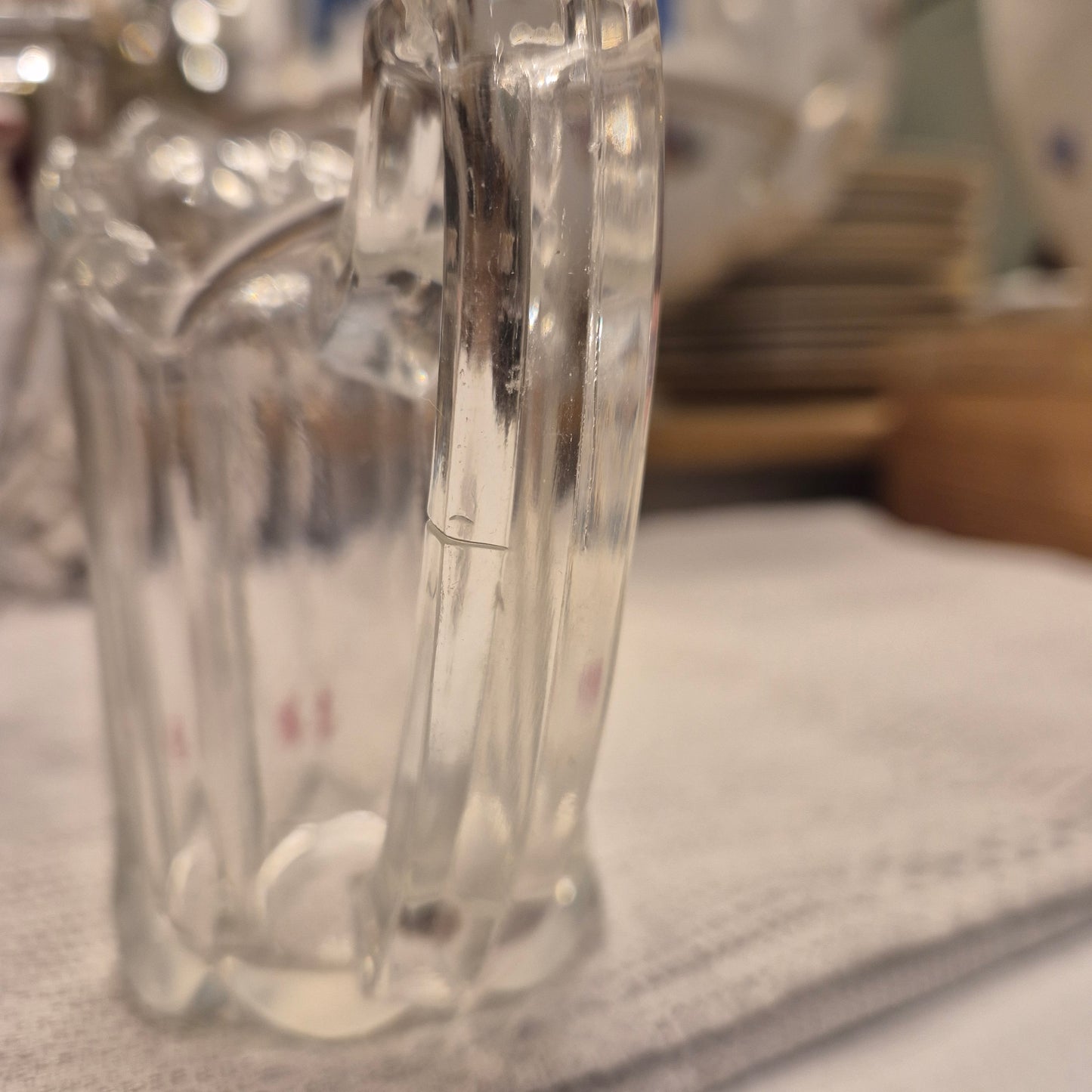 Vintage Milchkännchen Milchkanne Krug Kanne klein Glas Art Deco Stil