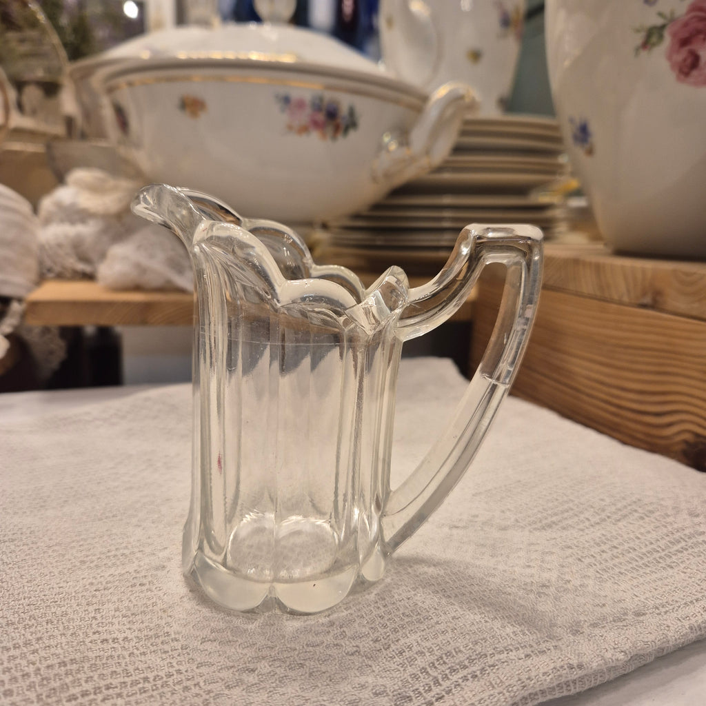 Vintage Milchkännchen Milchkanne Krug Kanne klein Glas Art Deco Stil
