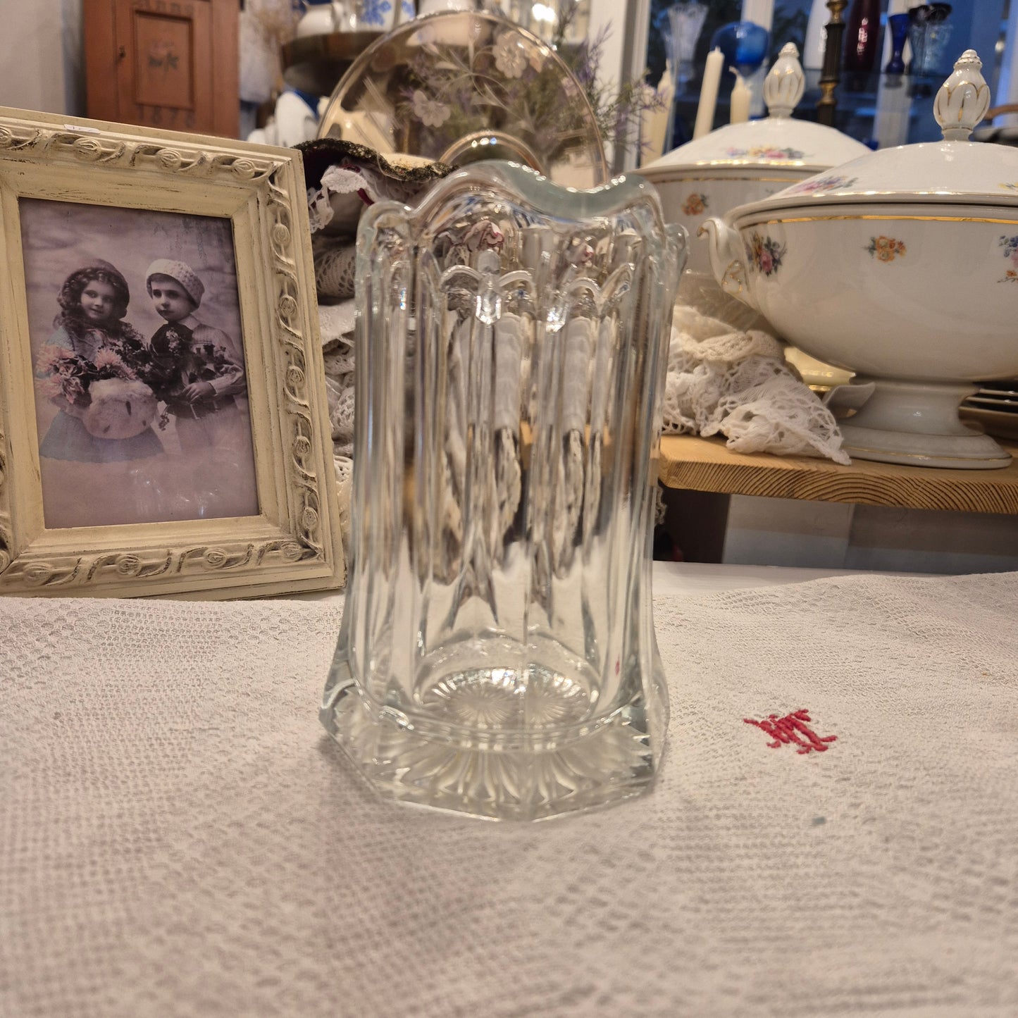 Vintage Milchkännchen Milchkanne Krug Kanne klein Glas Art Deco Stil