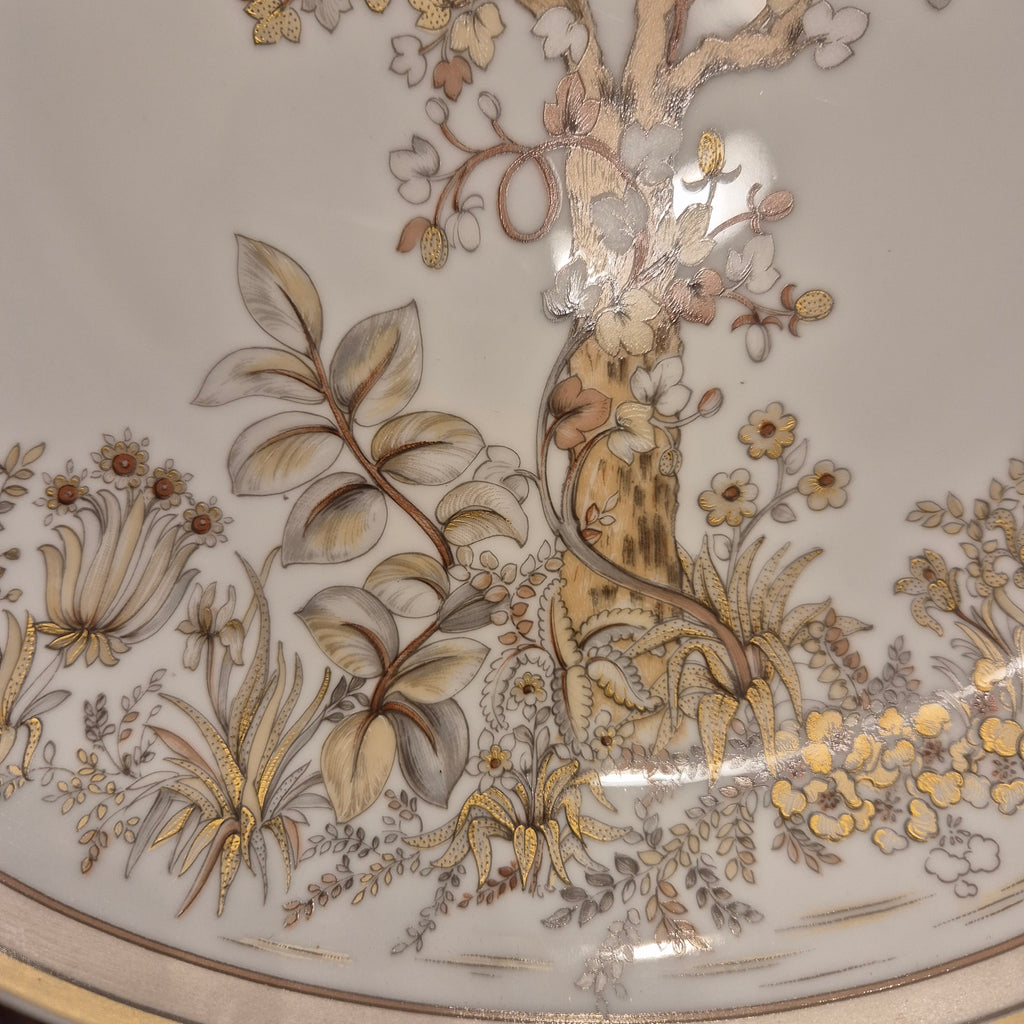 Großer Antiker Porzellan Wandteller mit Baum Blumen Kaiser Allegro Nossek