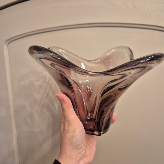 Vintage Glas Schale Bowle 70er Jahre Lila (ähnlich wie Morano)