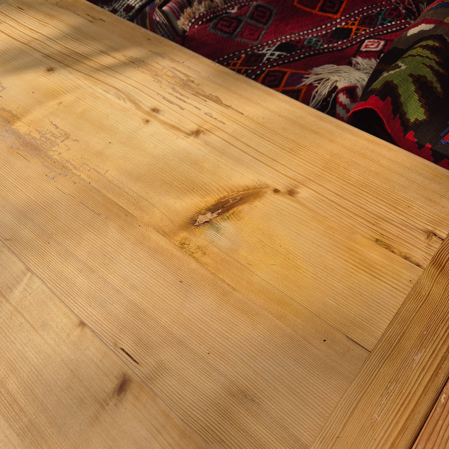 Antiker ausziehbarer Jugendstil Tisch abgeschlieffen mit Schublade Kiefernholz