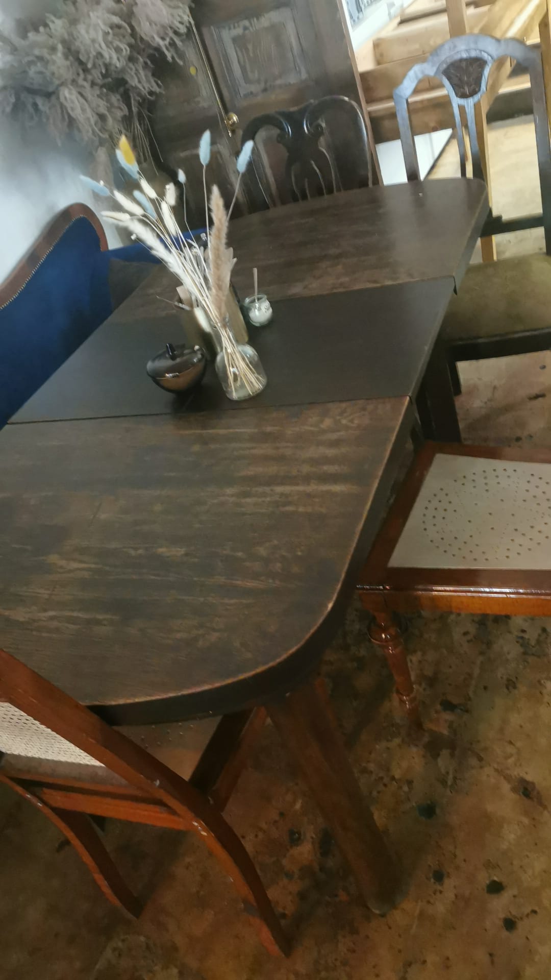 Vintage 70er Jahre Tisch Vollholz oval ausziehbar 170x90cm