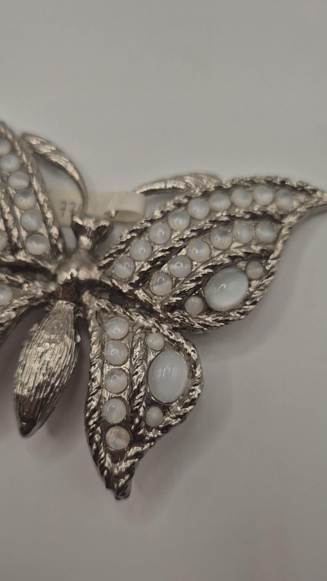 Vintage 80s Statement-Gürtelschnalle „Butterfly“ – Modell Nr. 41 gepunzt – Gold/Silber