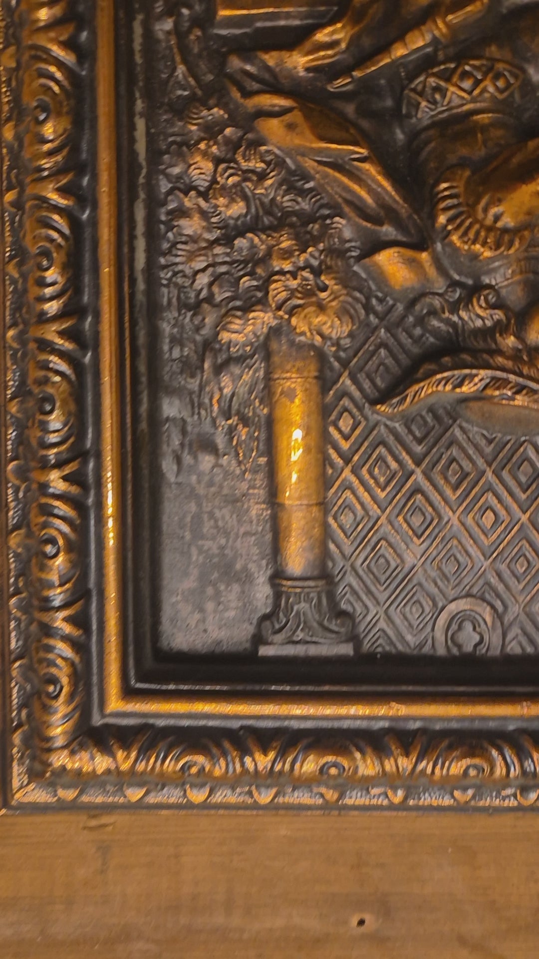 Altes Kupferbild „Romeo und Julia“, italienisch Wanddekortaion Balkonszene