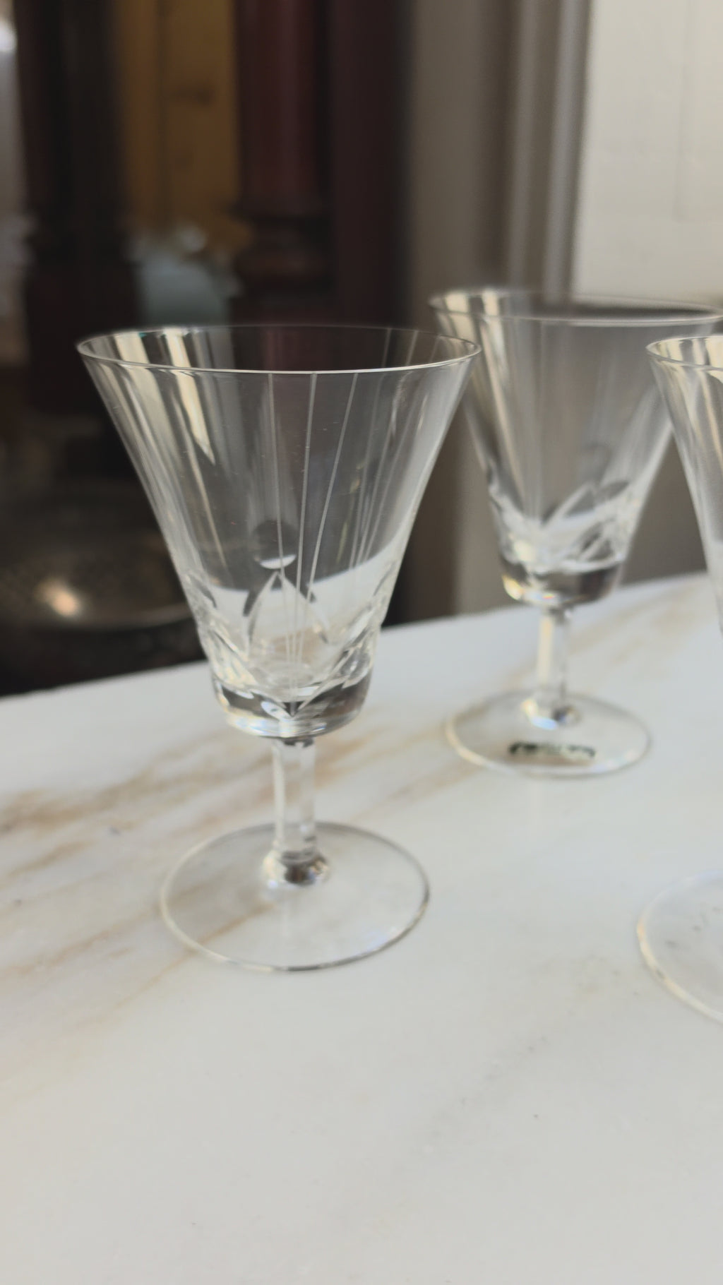 6x Vintage Kristall Likörgläser – Handgeschliffene Aperitifgläser um 1950/60 - Mid-Century Modern