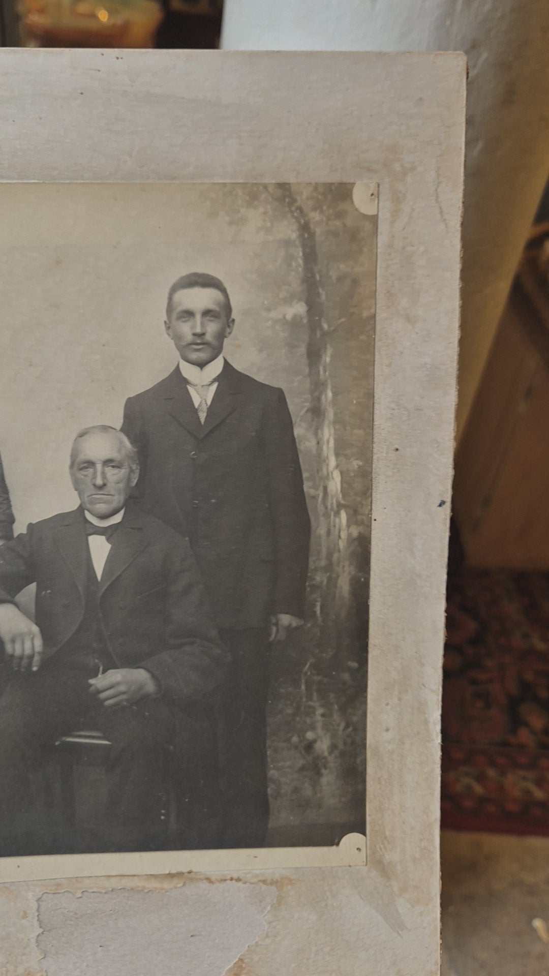 Antike originale Fotografie Familie auf Pappe