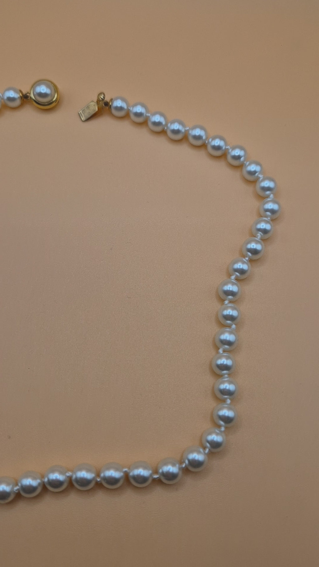 Vintage unechte Perlenkette mit altem Verschluss Halskette