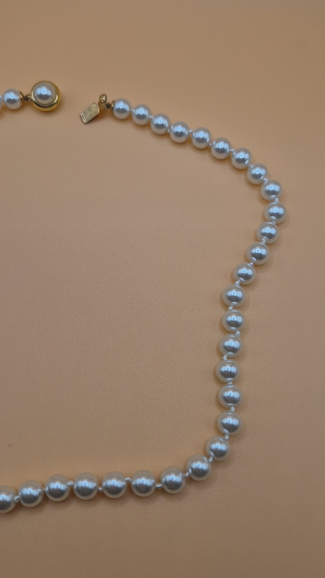 Vintage unechte Perlenkette mit altem Verschluss Halskette