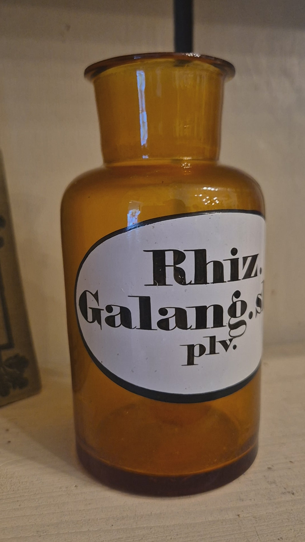 Antike Rhiz.Galang.sbt.plv. - Apotheken Flasche Glas