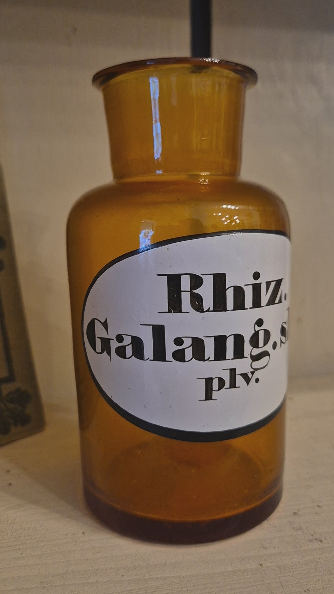 Antike Rhiz.Galang.sbt.plv. - Apotheken Flasche Glas