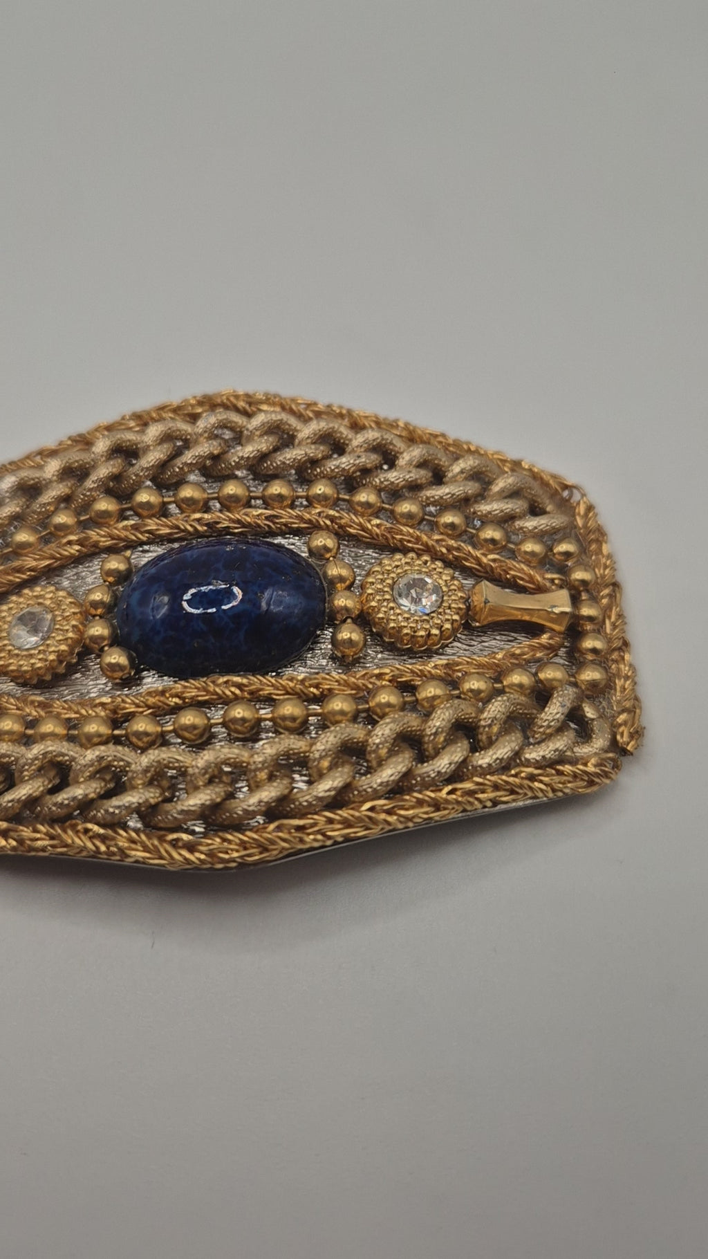 Vintage Gürtelschnalle Trachtenschnalle Taillengürtel 80er Handmade goldfarbend blau lila grün