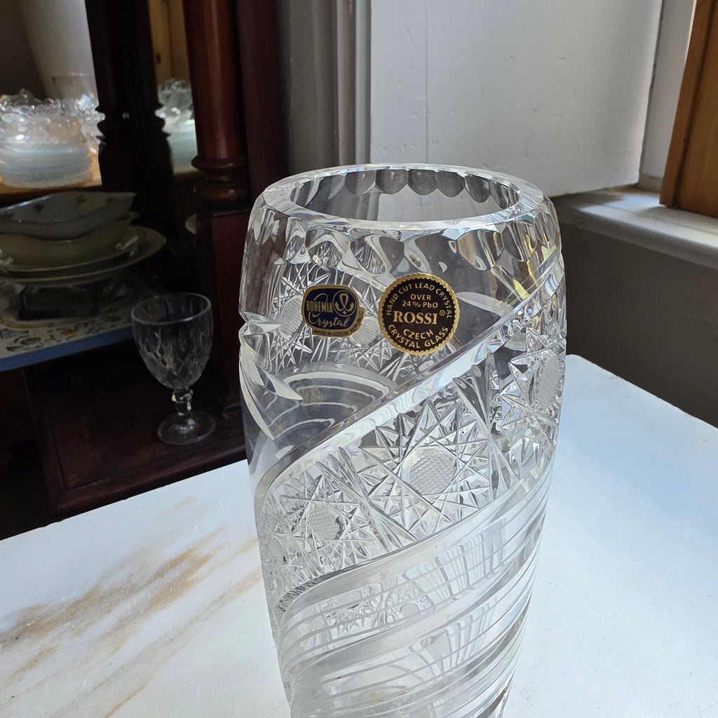 Handgeschliffene Kristall Vase - Rossi Czech Glass