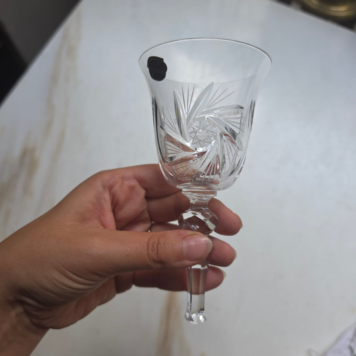 Bohemia Crystal fußloses Weinglas - Schwenker – Bleikristall mit Sternschliff