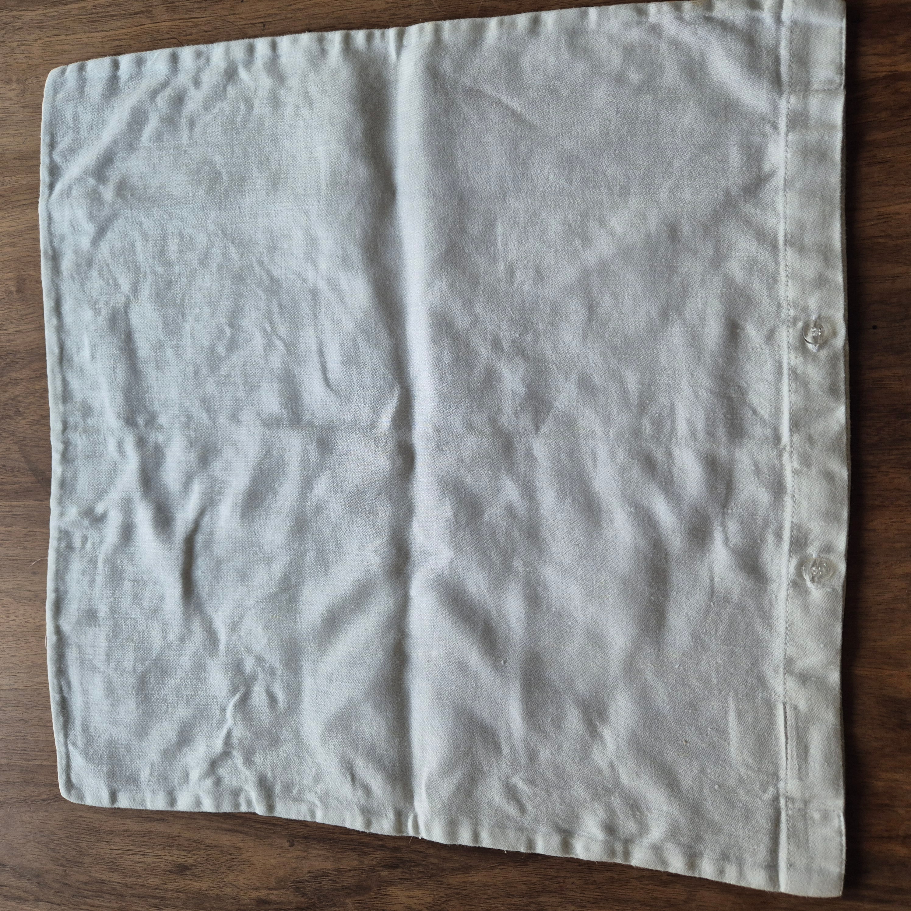 Antiker Kissenbezug Kissenhülle klein 50x50cm Leinen Baumwolle mit Flecken!