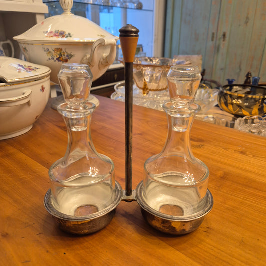 Vintage Menage für Essig und Öl 70er Jahre Karaffen