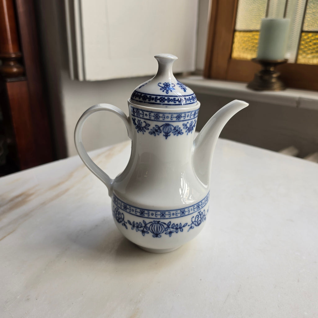 Kahla GDR Zwiebelmuster Tee Kaffeekanne Kanne Mokka Vintage blau weiß kobaltunterglasur