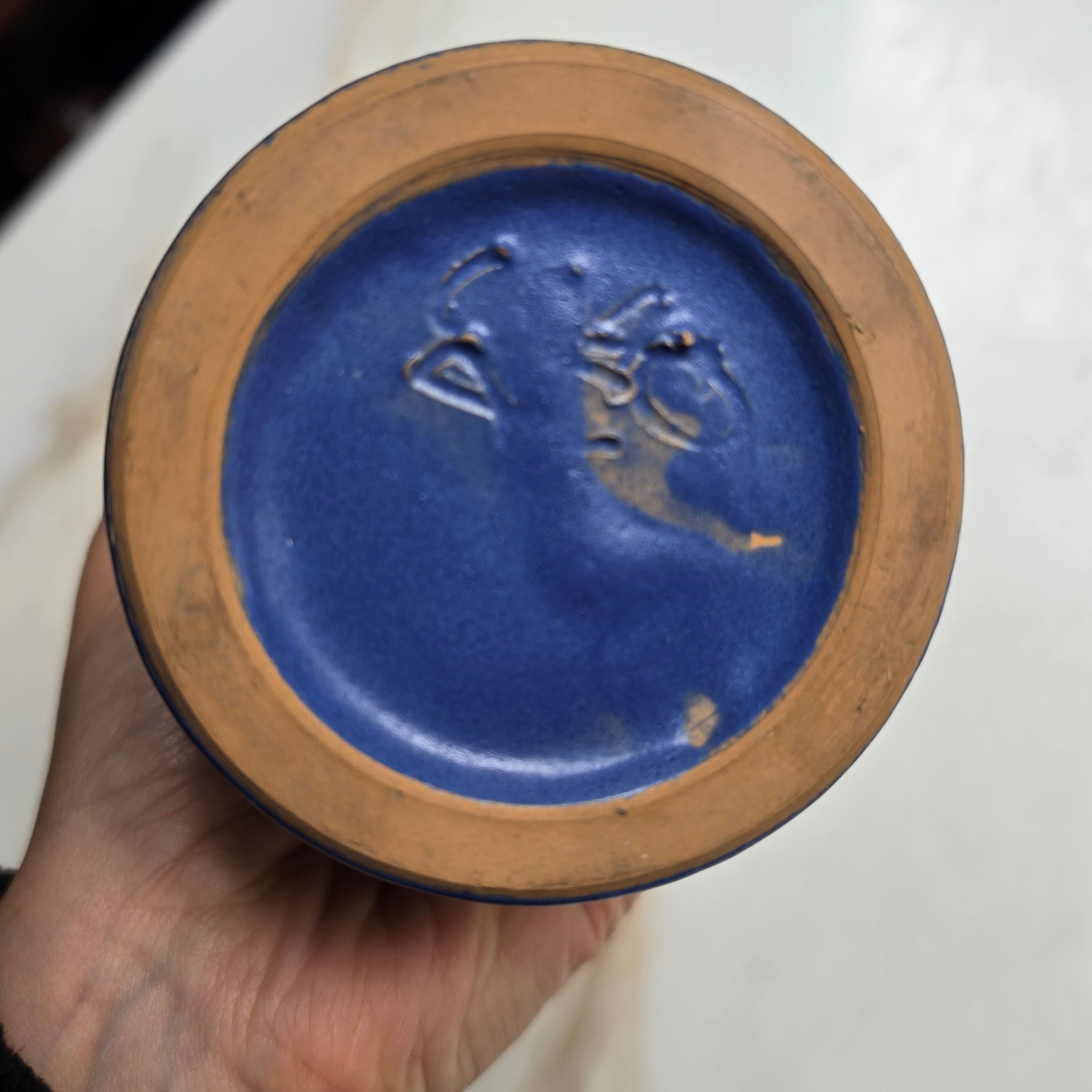 Vintage Adrano Keramik Zylindervase – Handarbeit – 60er/70er Jahre