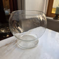 Große Vintage Kugelvase aus Glas auf Standfuß - Zeitlose Glasschale & Dekovase