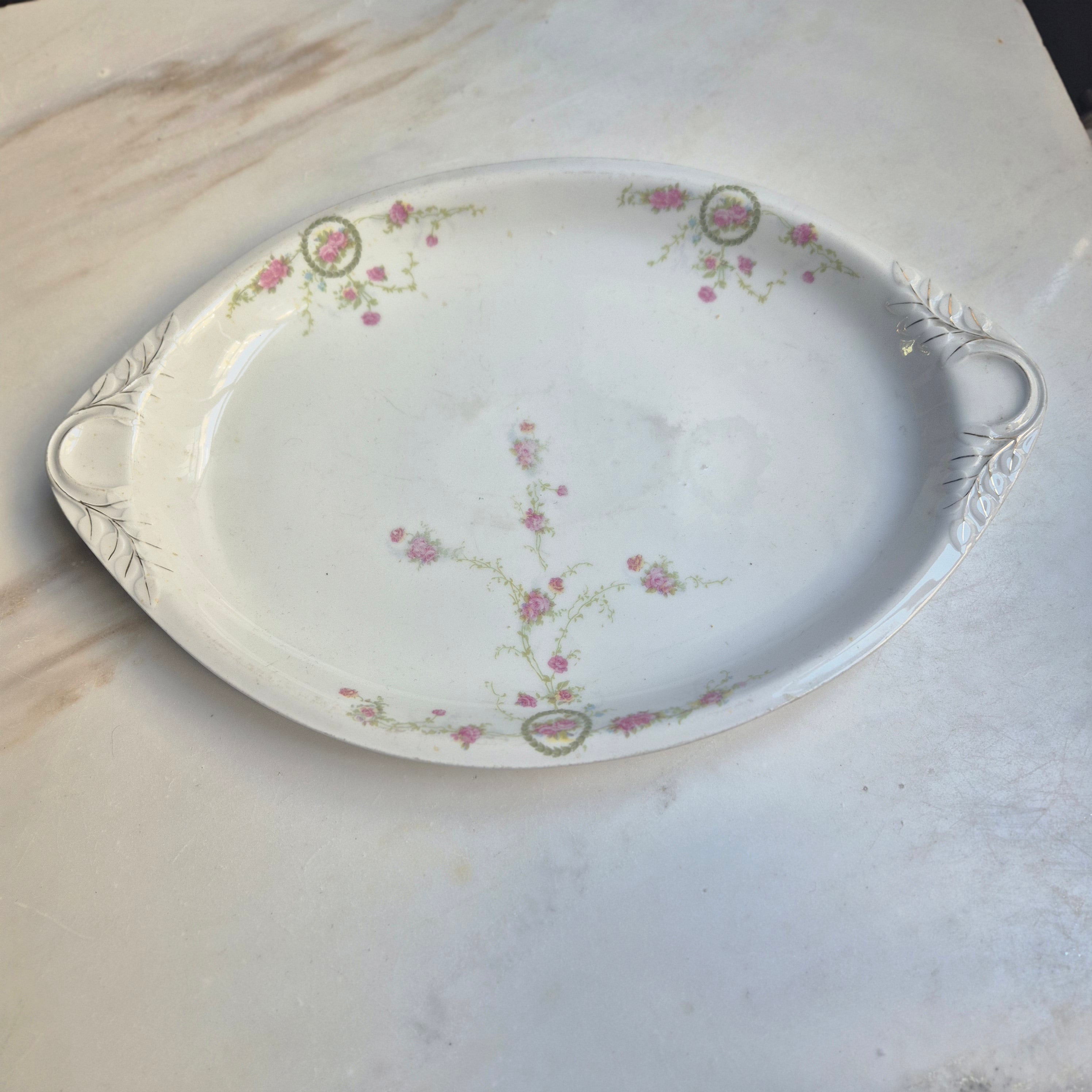 Antike Ovale Porzellanschale Servier Platte Kronach Berlin * Brocante * Vintage *