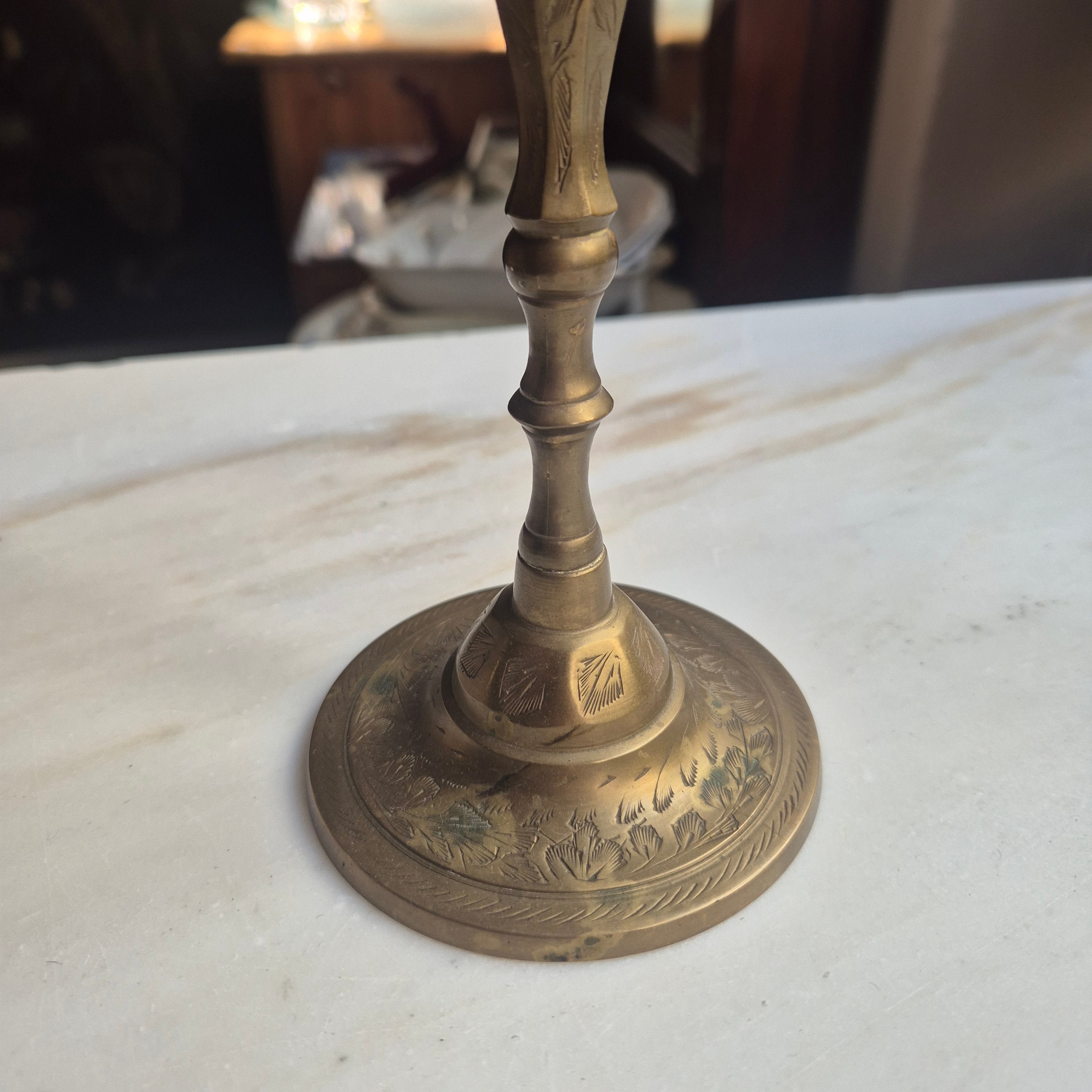 2x Vintage Indische Messing Kerzenhalter