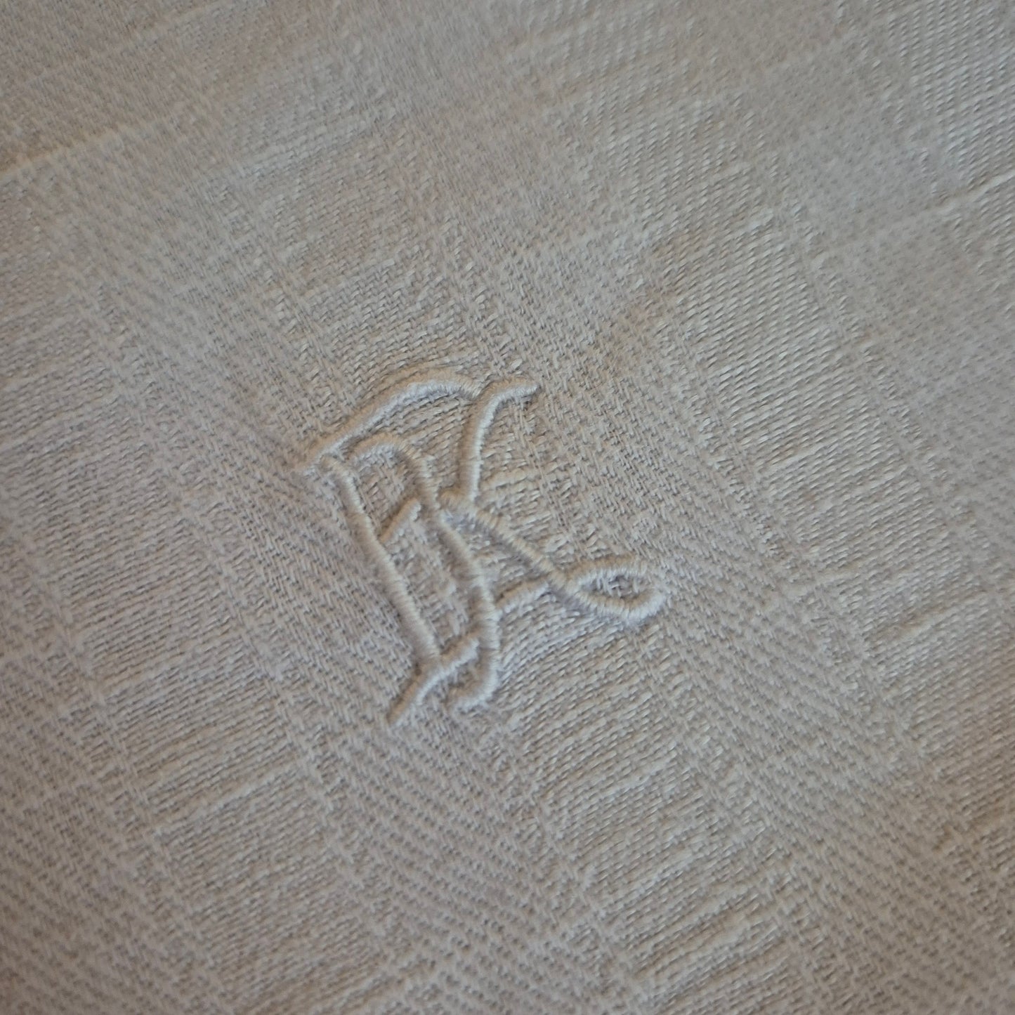 Antikes Leinen Geschirr-& Küchentuch Monogramm E.K. 46x88cm weiß