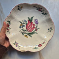 Vintage Zell am Harmersbach Alt Straßburg Servierteller Teller Keramik Blumen (Abplatzer!)