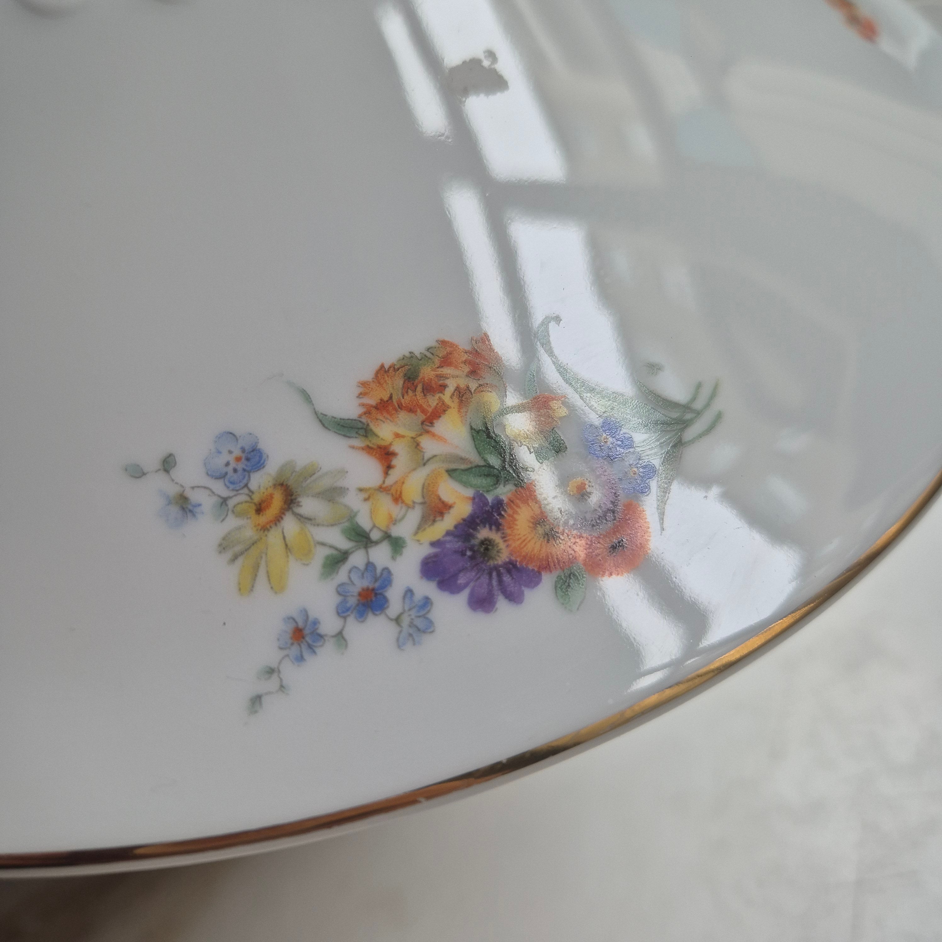 Antike Rosenthal Bavaria Empire Terrine Suppenterrine Schüssel Blumenmalerei Porzellan