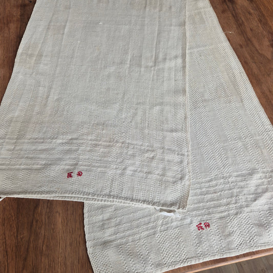 2x Antike Jugendstil Leinen Küchen-& Geschirrtücher Monogramm E.D. cremeweiß🤍