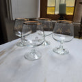 4x Vintage Cognacgläser - Schwenker Set mit Goldrand & Filigranem Ornament-Muster