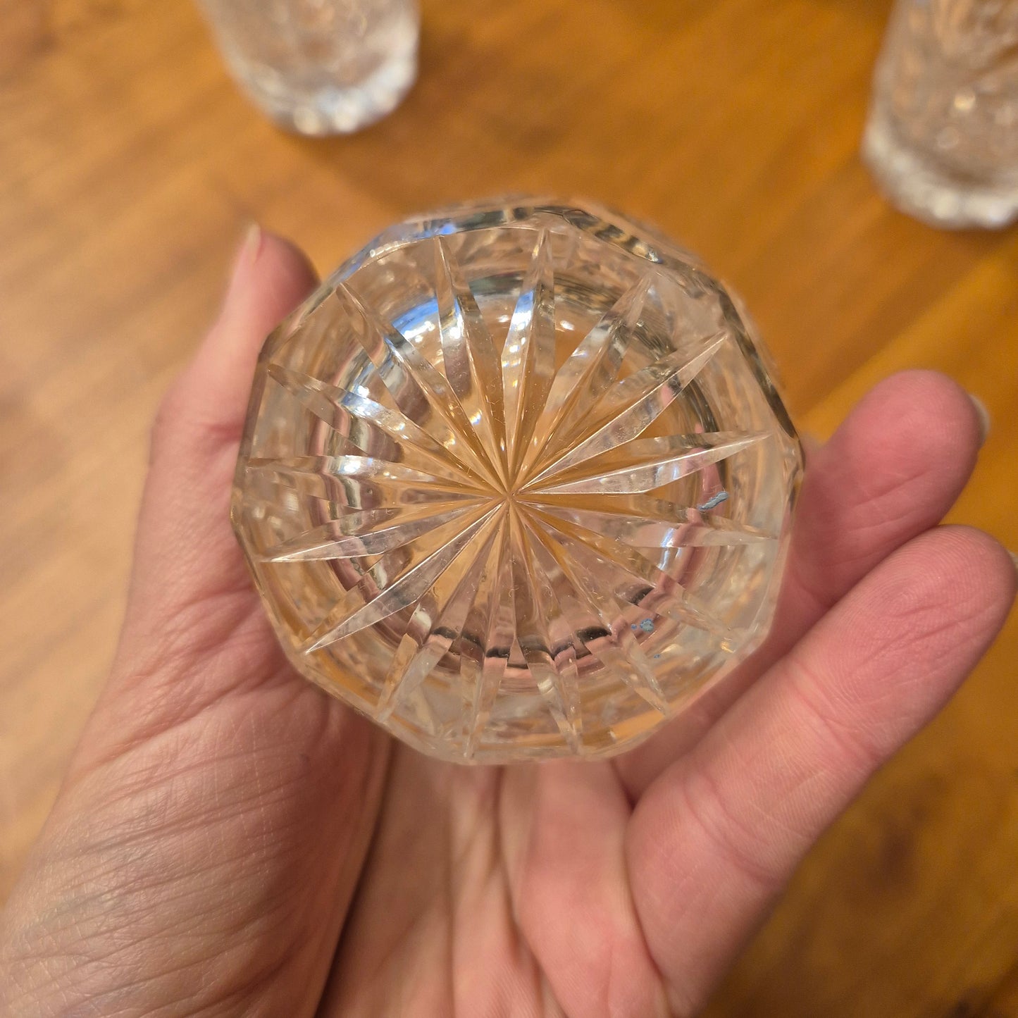 6x Vintage Kristall Whisky Gläser (1x mit minimalen Chip)