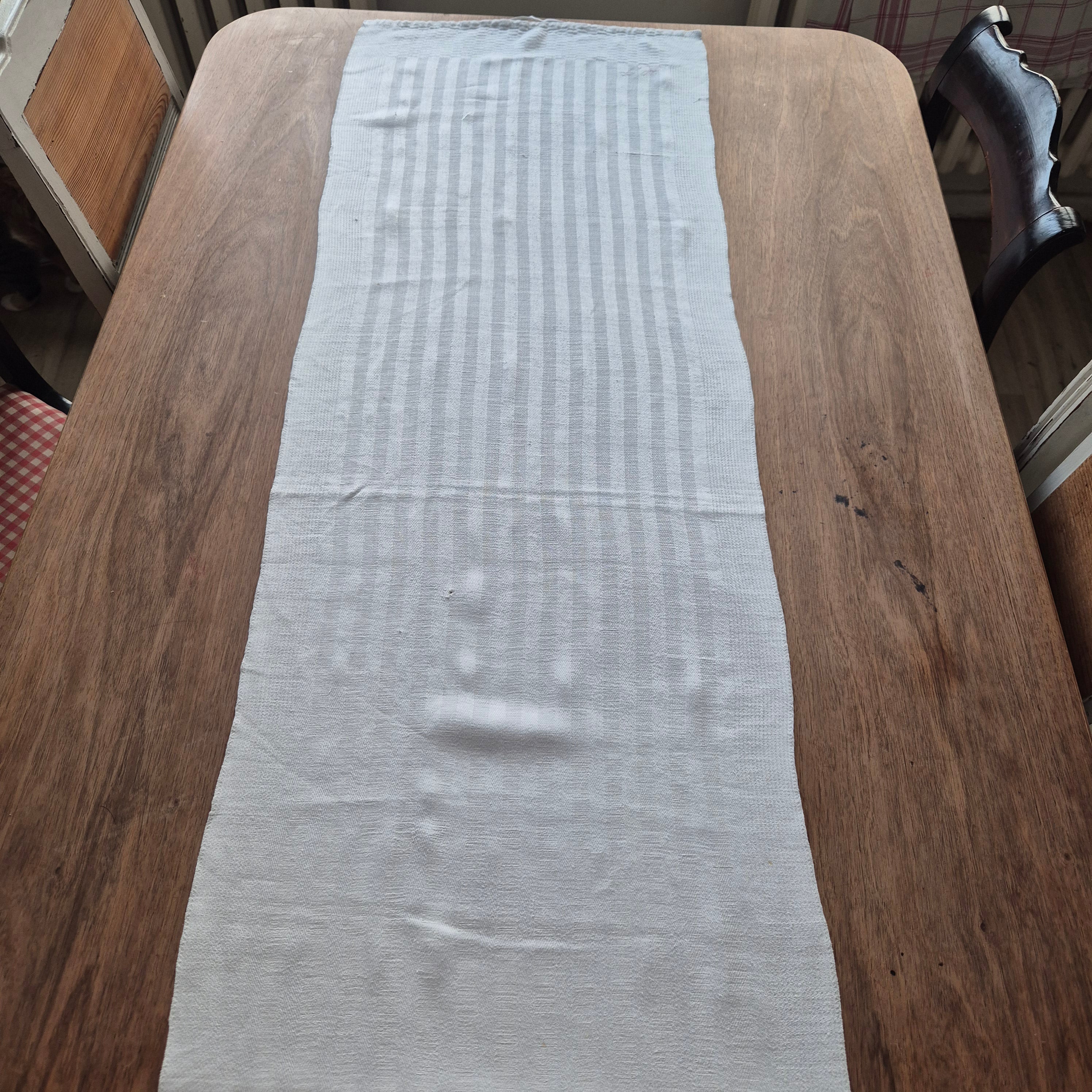 Antikes Leinen Geschirr-& Küchentuch Monogramm H.I. 140x 43cm