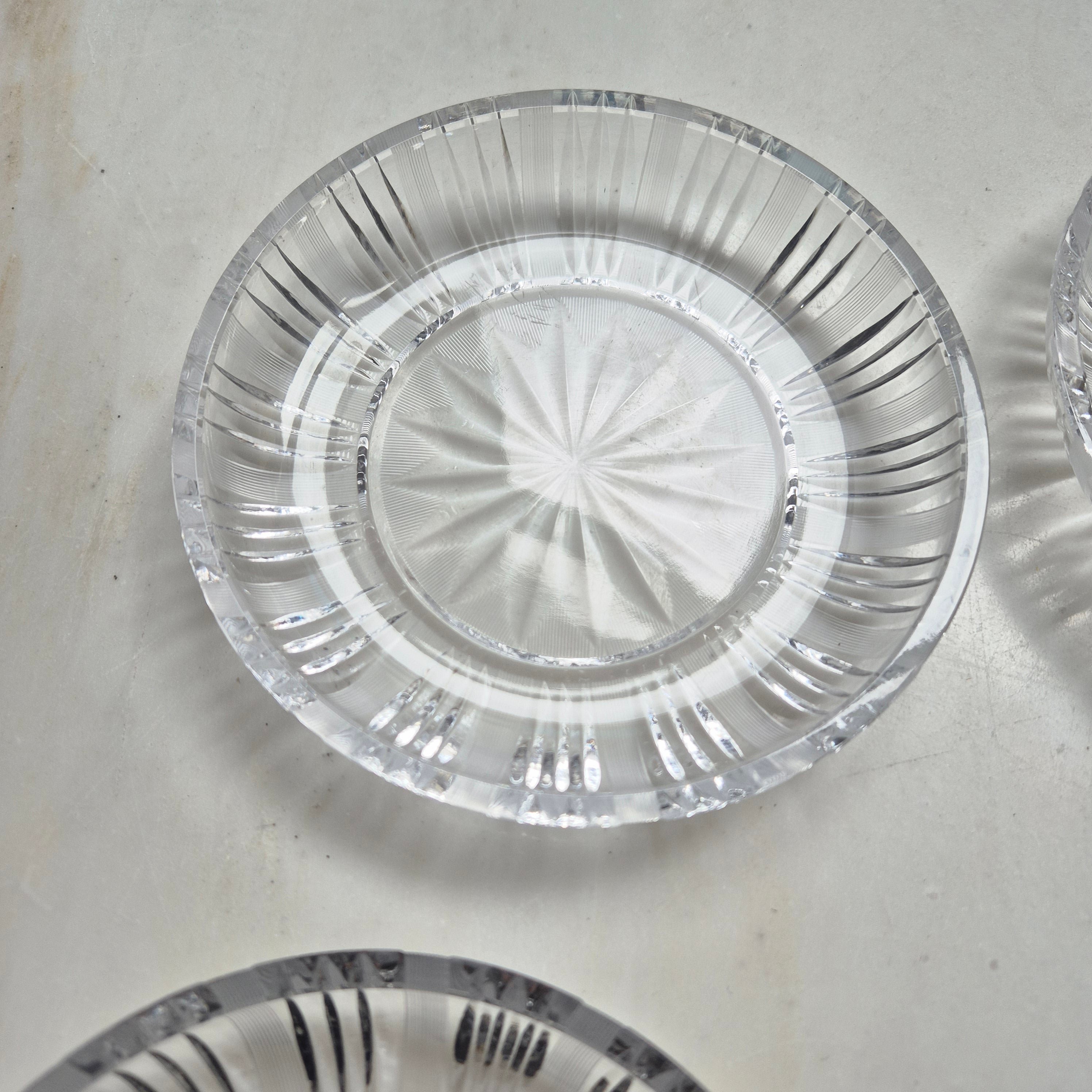 6x Vintage Glas Kristall Schalen Kuchen Teller