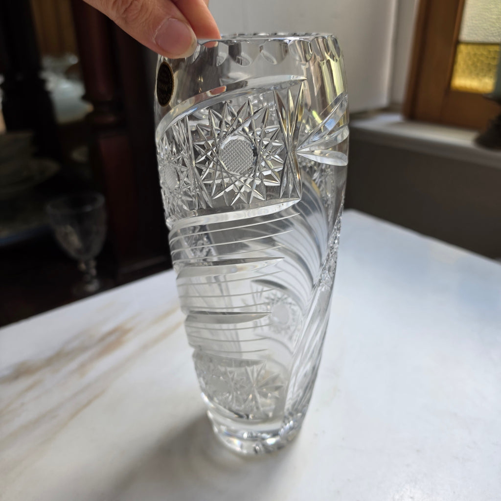 Handgeschliffene Kristall Vase - Rossi Czech Glass