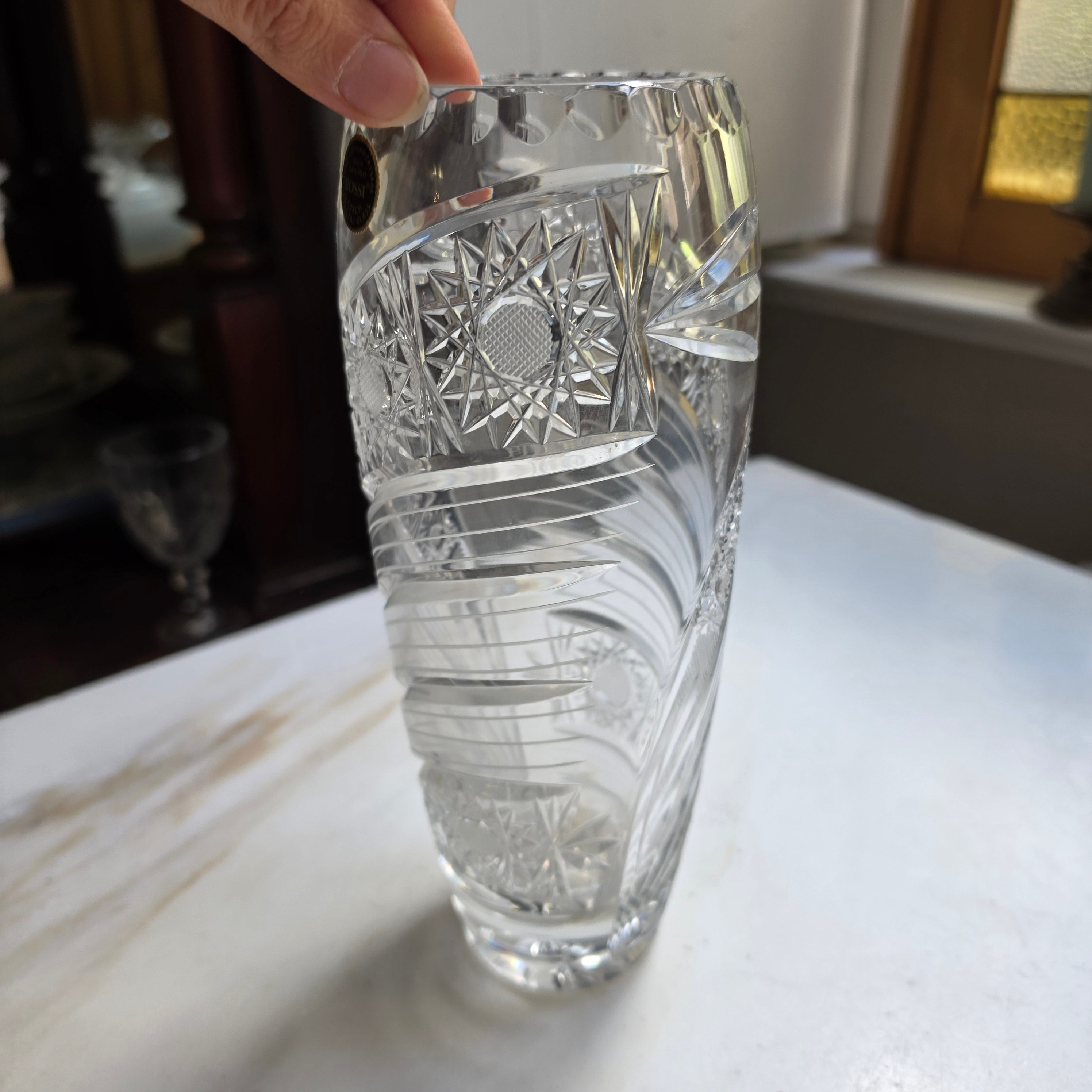 Handgeschliffene Kristall Vase - Rossi Czech Glass