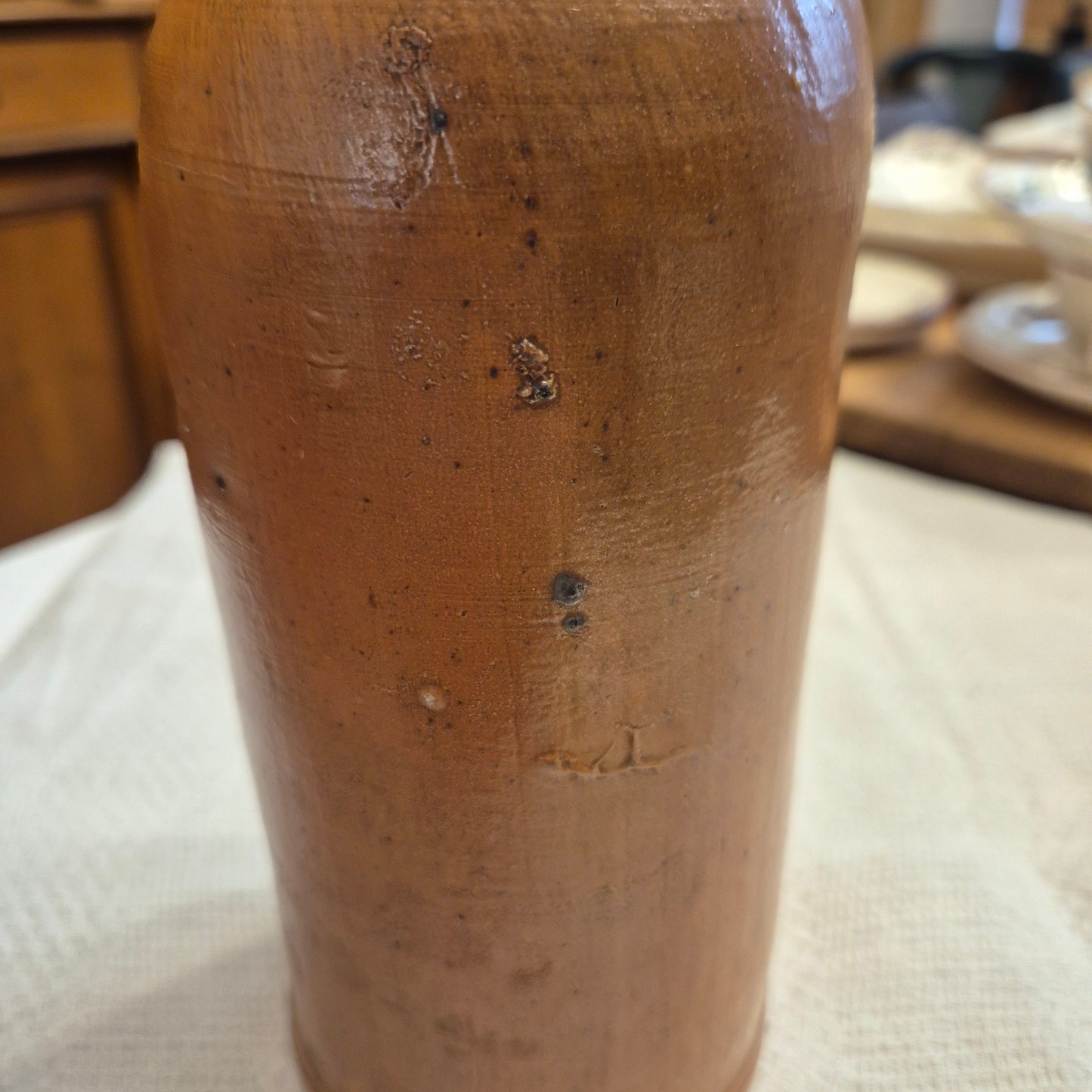 Antike Steingut Vase braun Krug Vintage Landhaus