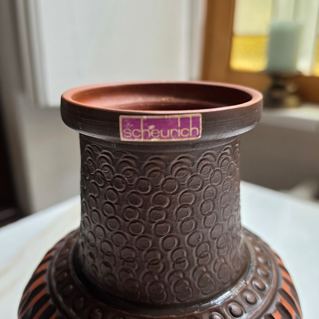 Vintage Scheurich Keramik Krug-Vase braun