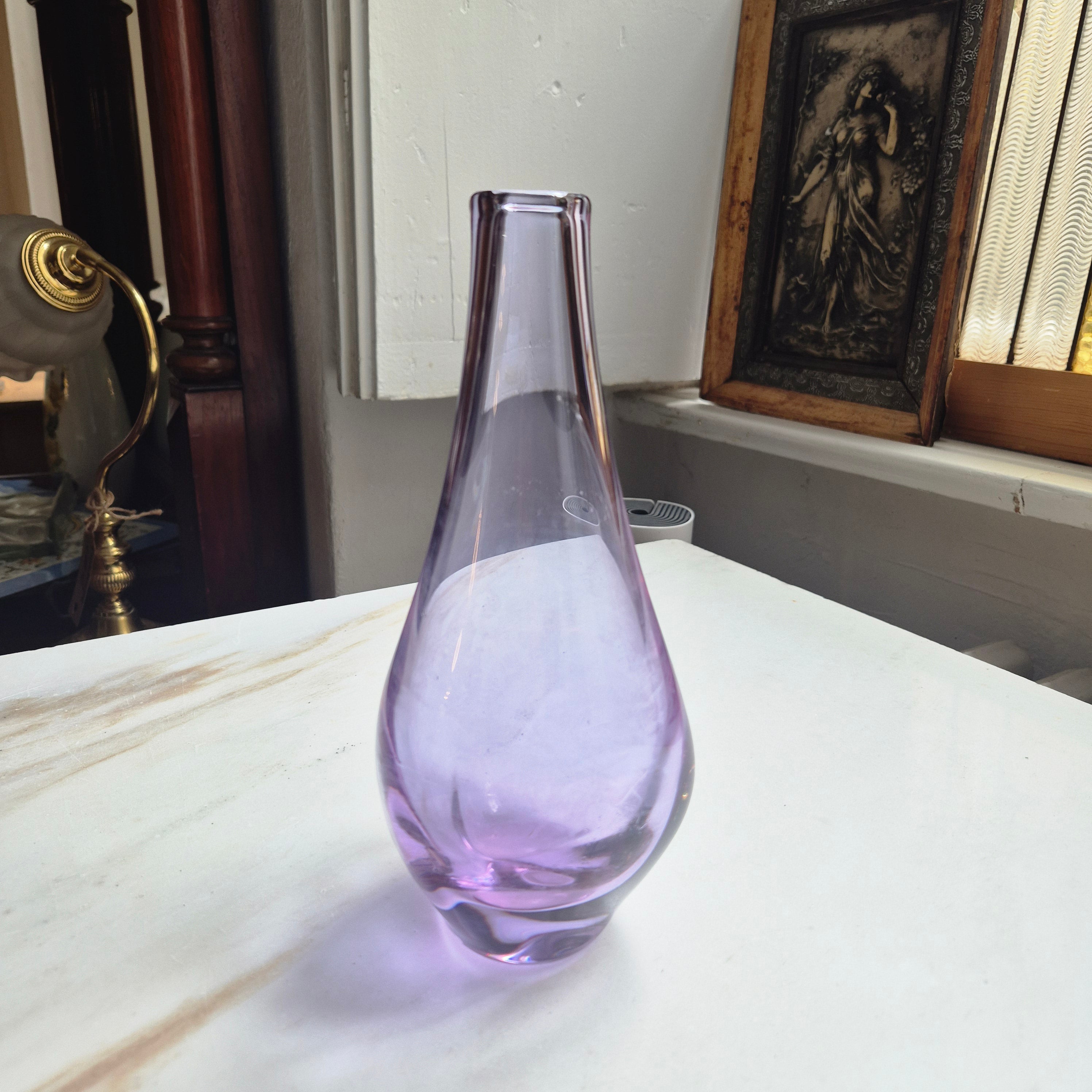 Vintage 70er Jahre Glas Vase wie Murano lila