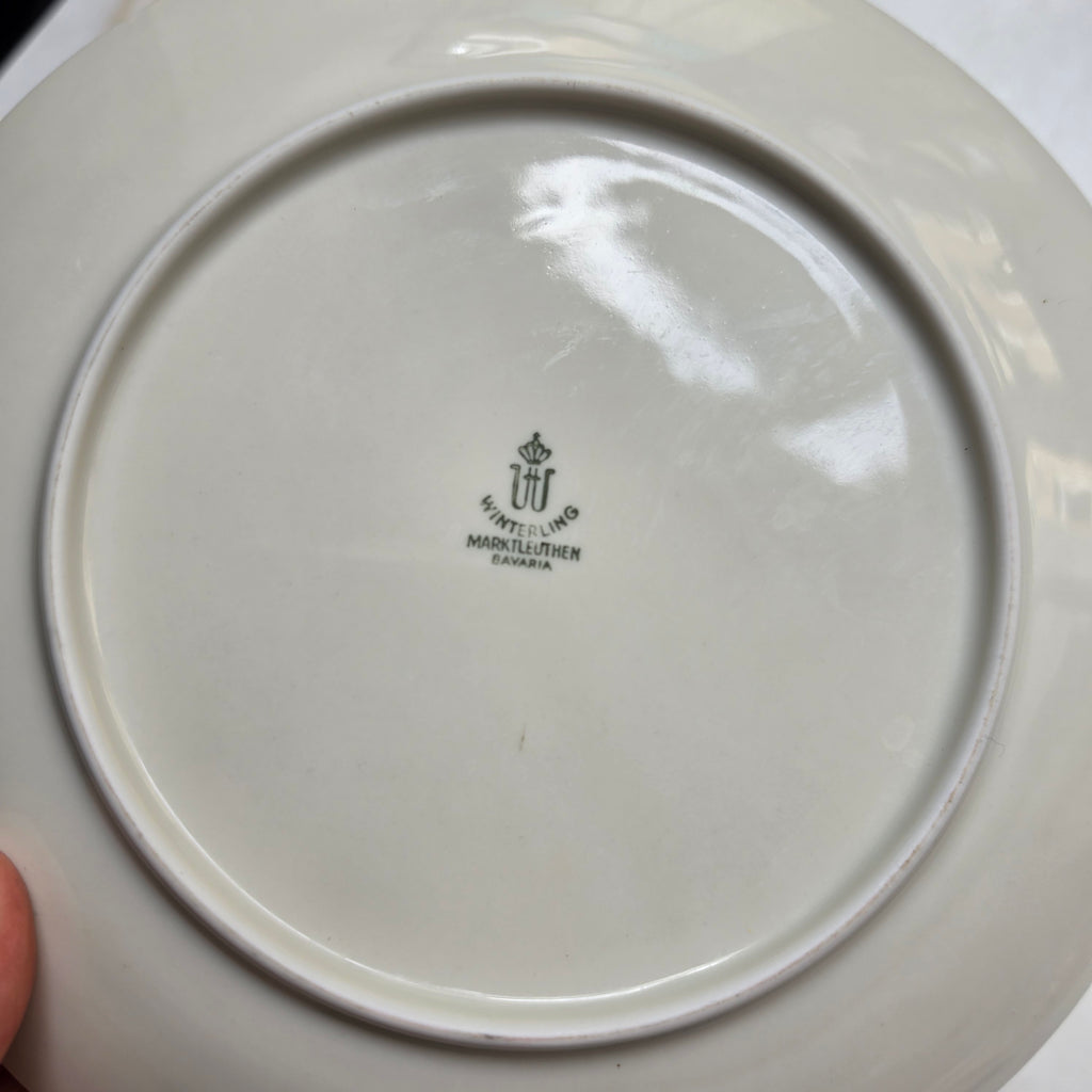Vintage Porzellan Gedeck 3-teilig – Winterling Marktleuthen Bavaria mit Golddekor & Blumenmotiv