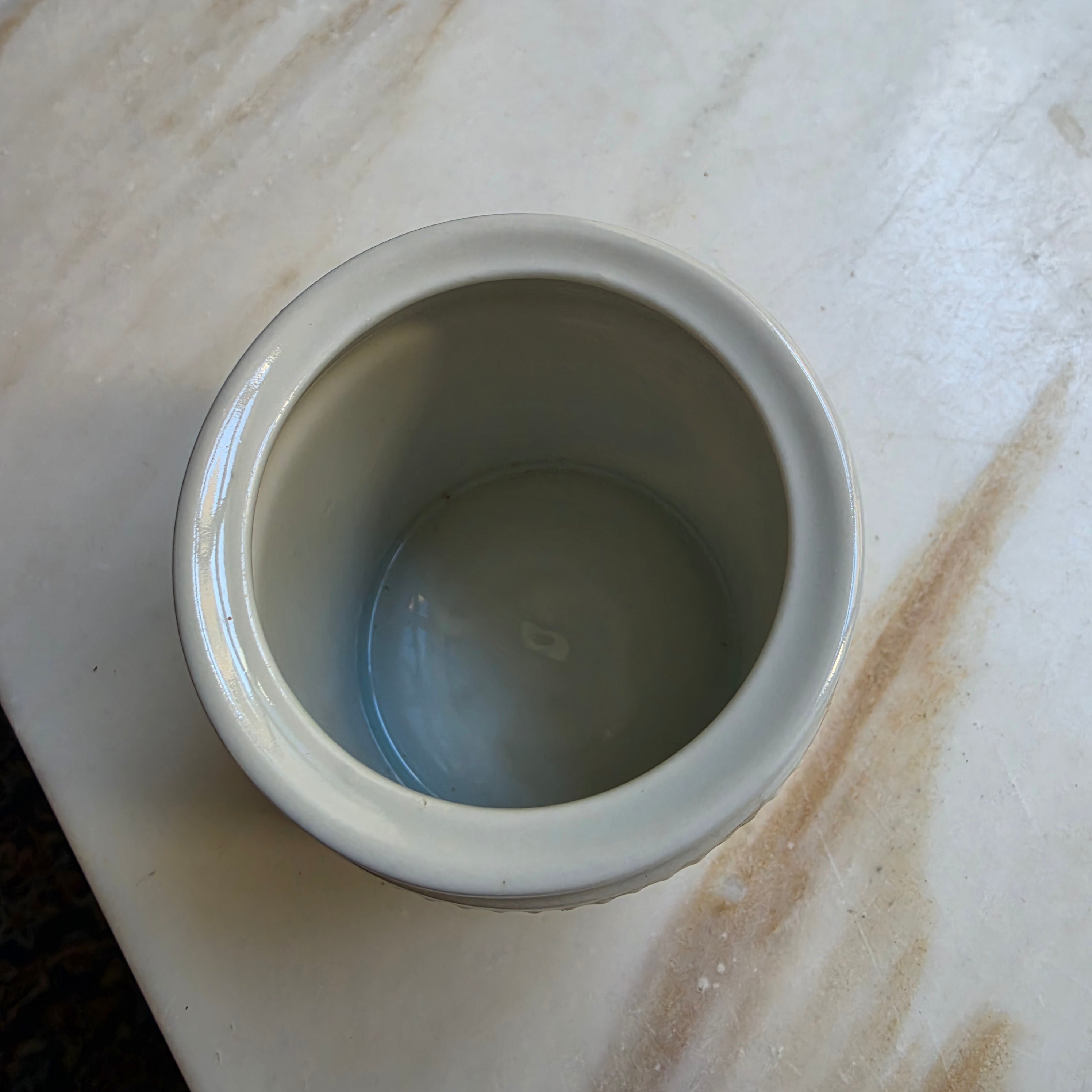 Alte Porzellan Deckeldose Echt Kobalt Fine China Lichte Schiffsmotiv Mühle Hafen