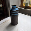 Retro Vase blau schwarz 70er Jahre Vintage Keramik alt und einzigartig