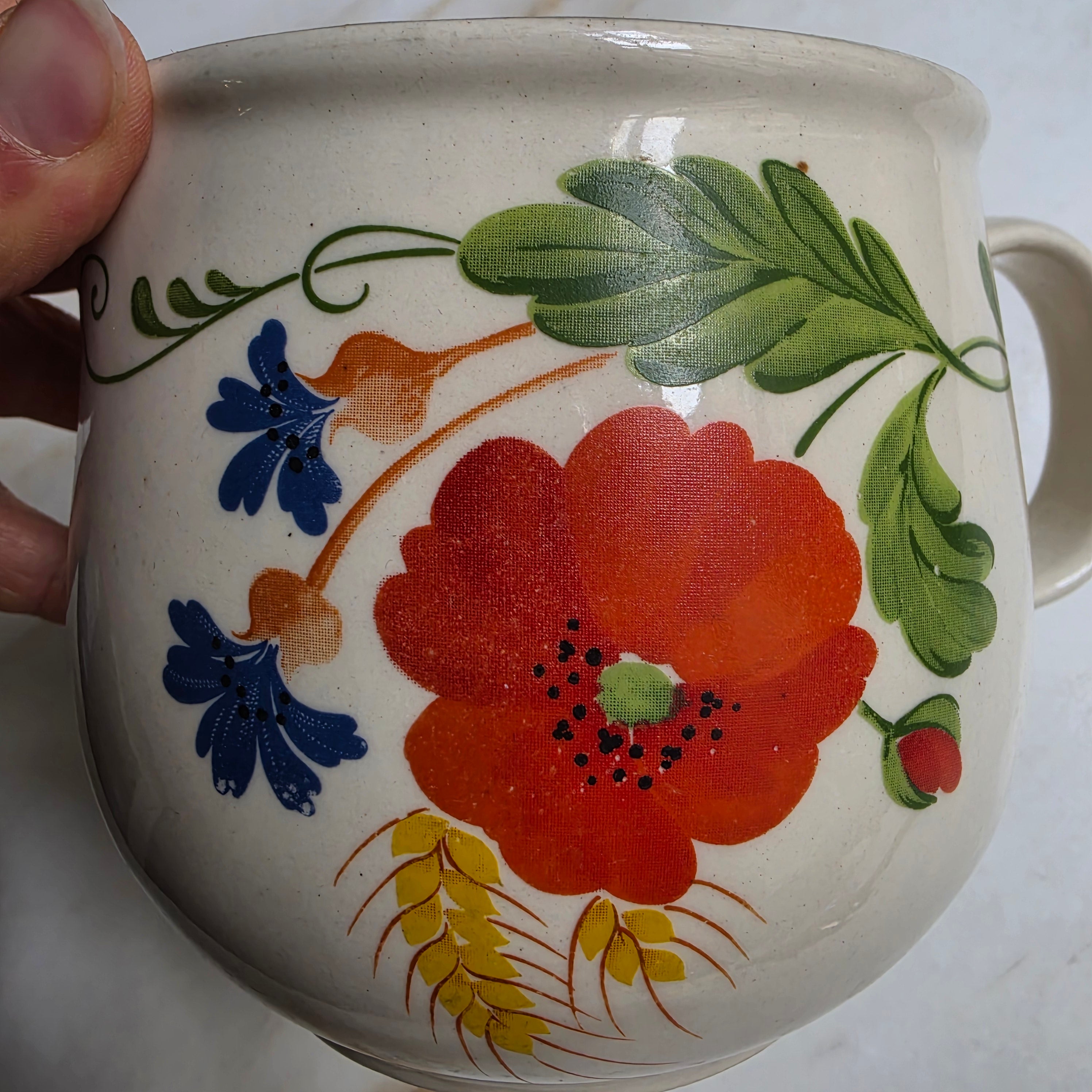 DDR Vintage Krug Landhaus Mohnblume Keramik