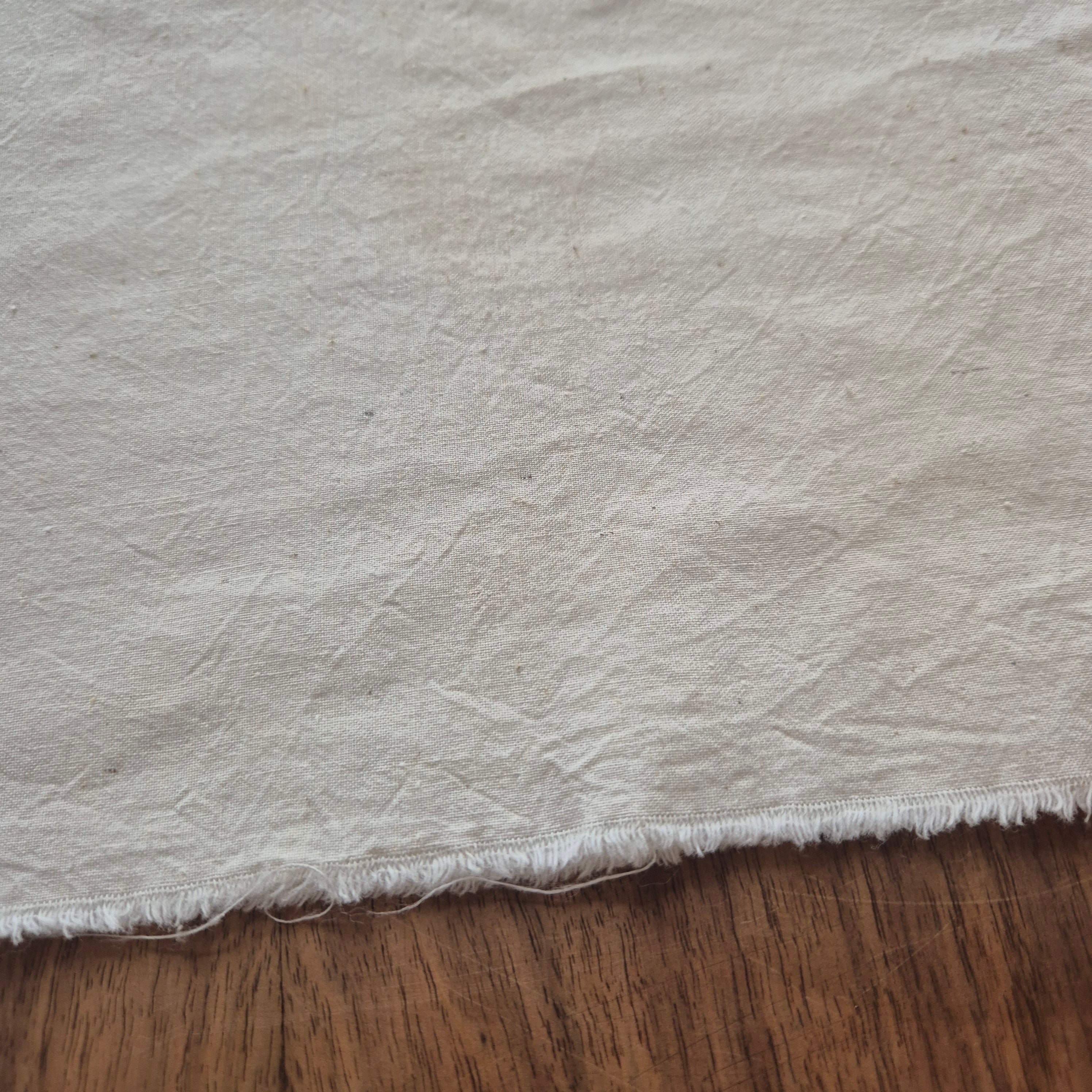 Vintage Baumwolle Stoff Natur creme beige Stoffrest 95x150cm