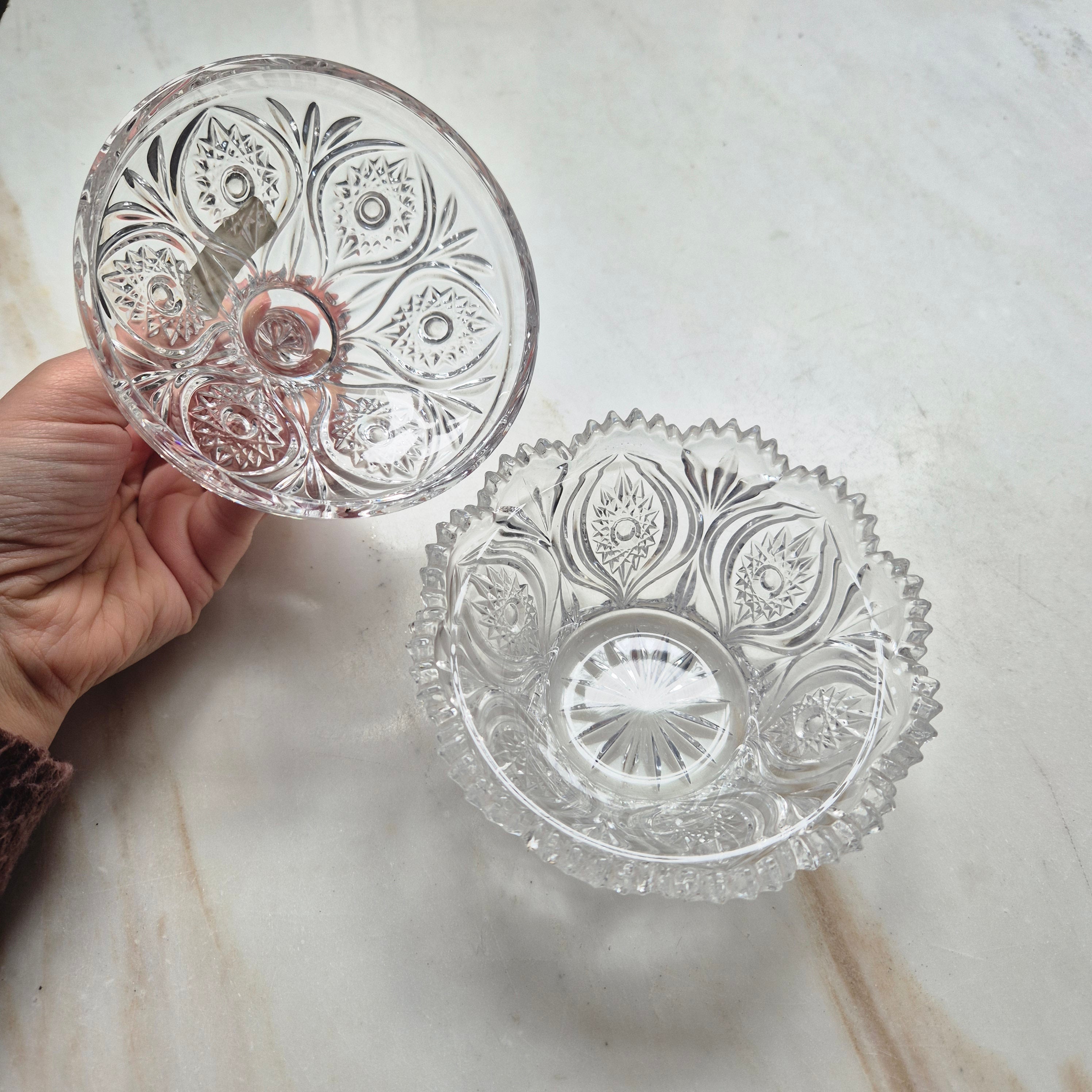 Vintage Bonboniere Schale aus Bleikristall mit Deckel - von Nachtmann