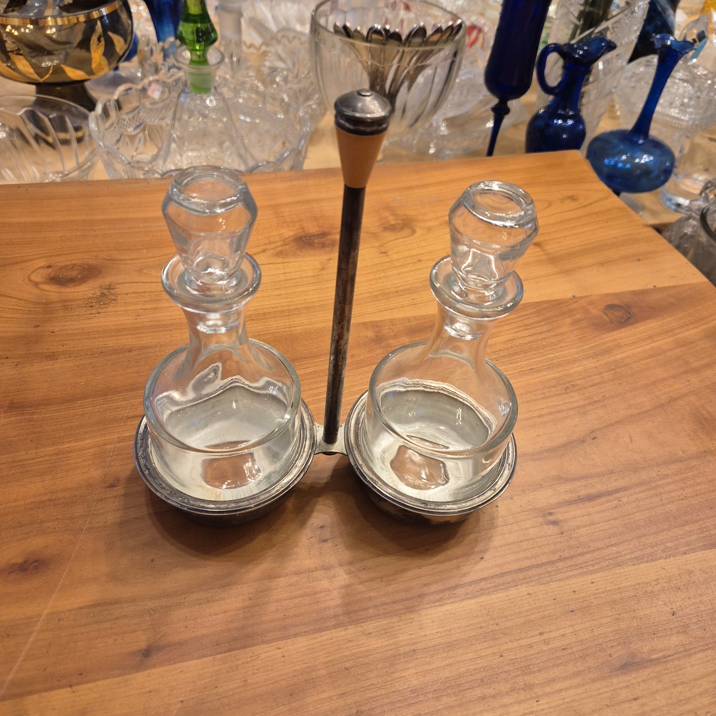 Vintage Menage für Essig und Öl 70er Jahre Karaffen