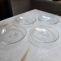 4x Vintage Glas Teller - Tellerchenmit Sternschliff - Sonnenschliff