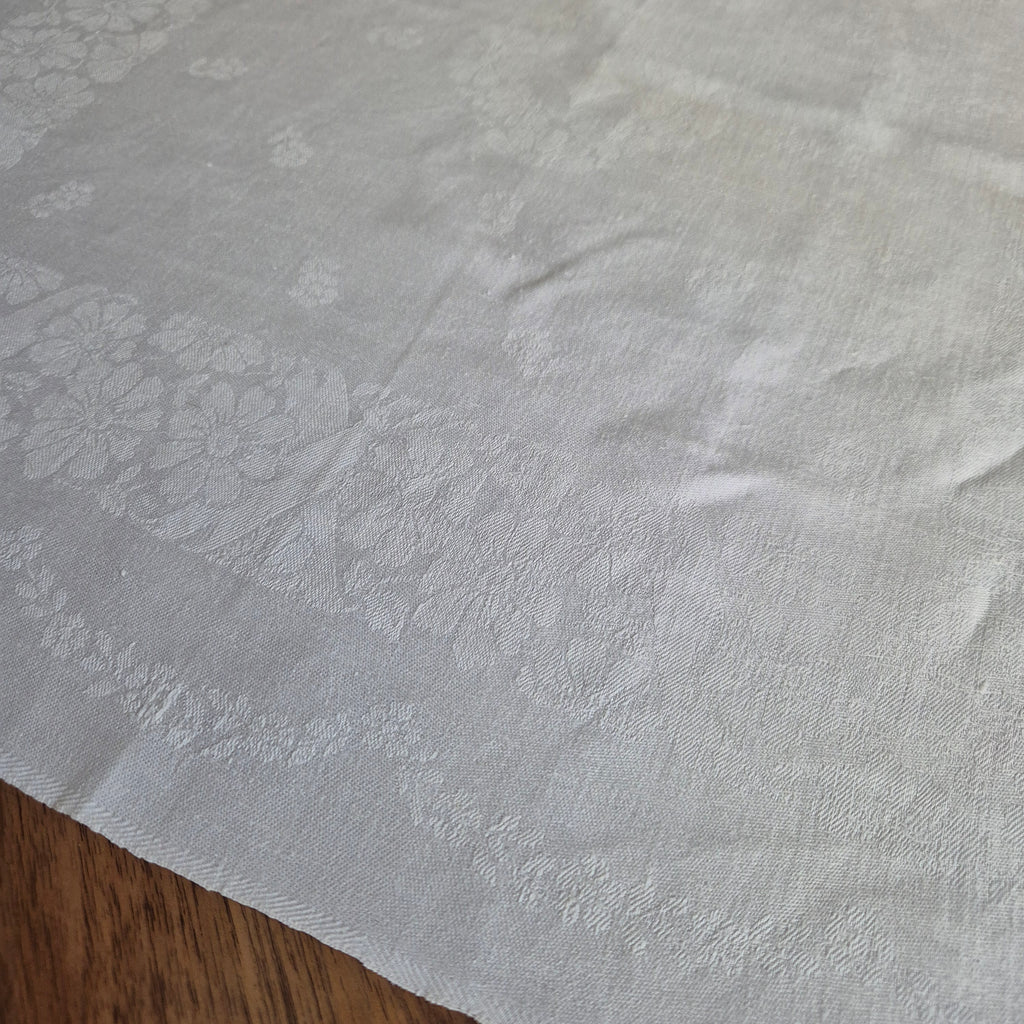 Antike Jugendstil Serviette Damast Baumwolle Monogramm B.B weiß
