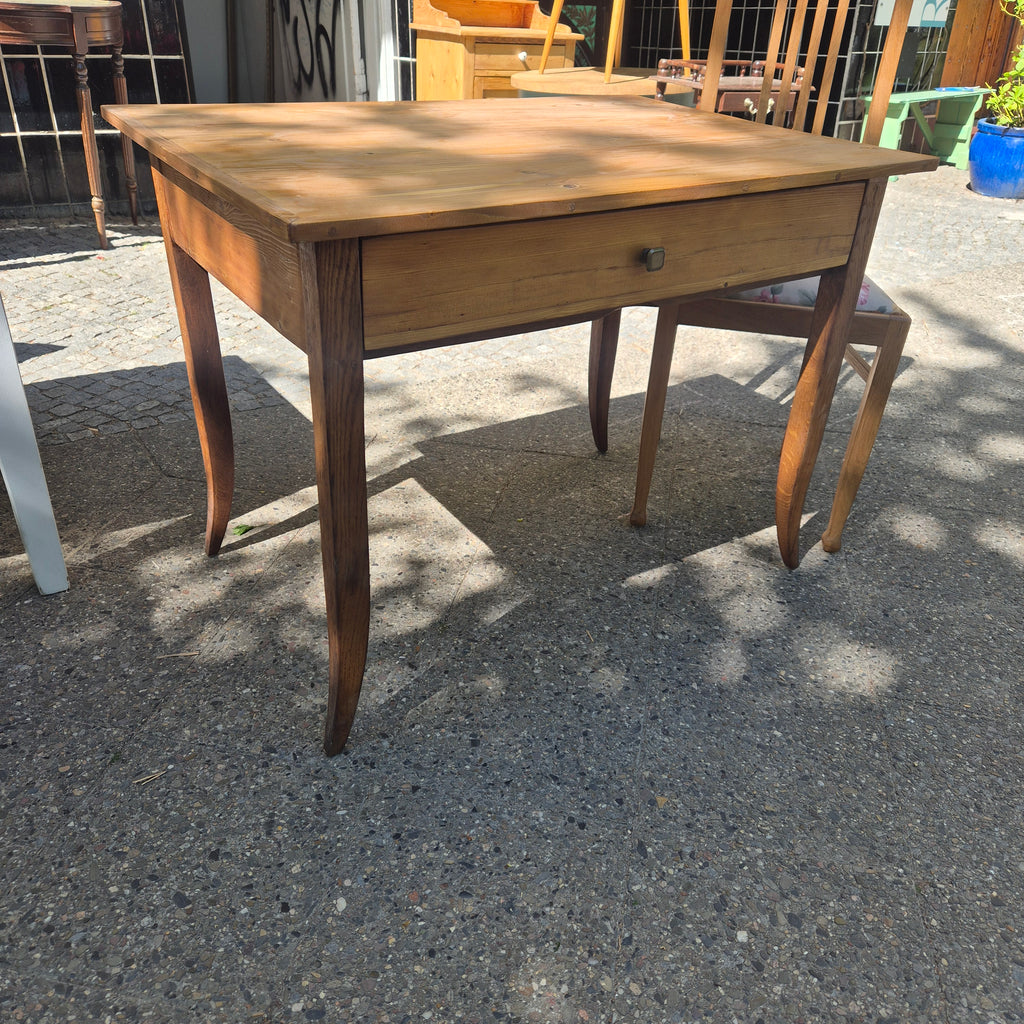 Antiker Biedermeier Tisch von 1860 - Vollholz Fichte - aufgearbeitet 70x100cm